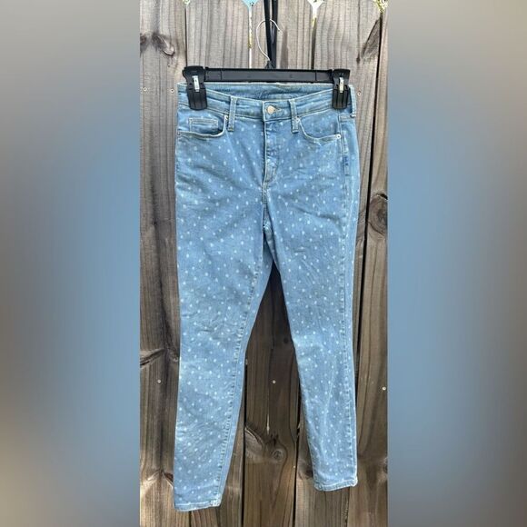 Universal Thread Denim - Universal Thread Polka Dot Print 5 Pocket Button Zipper Closure Women’s Jeans Si